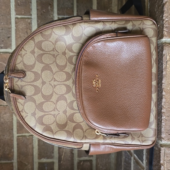 Coach Handbags - COACH Court Backpack In Signature Canvas Brown